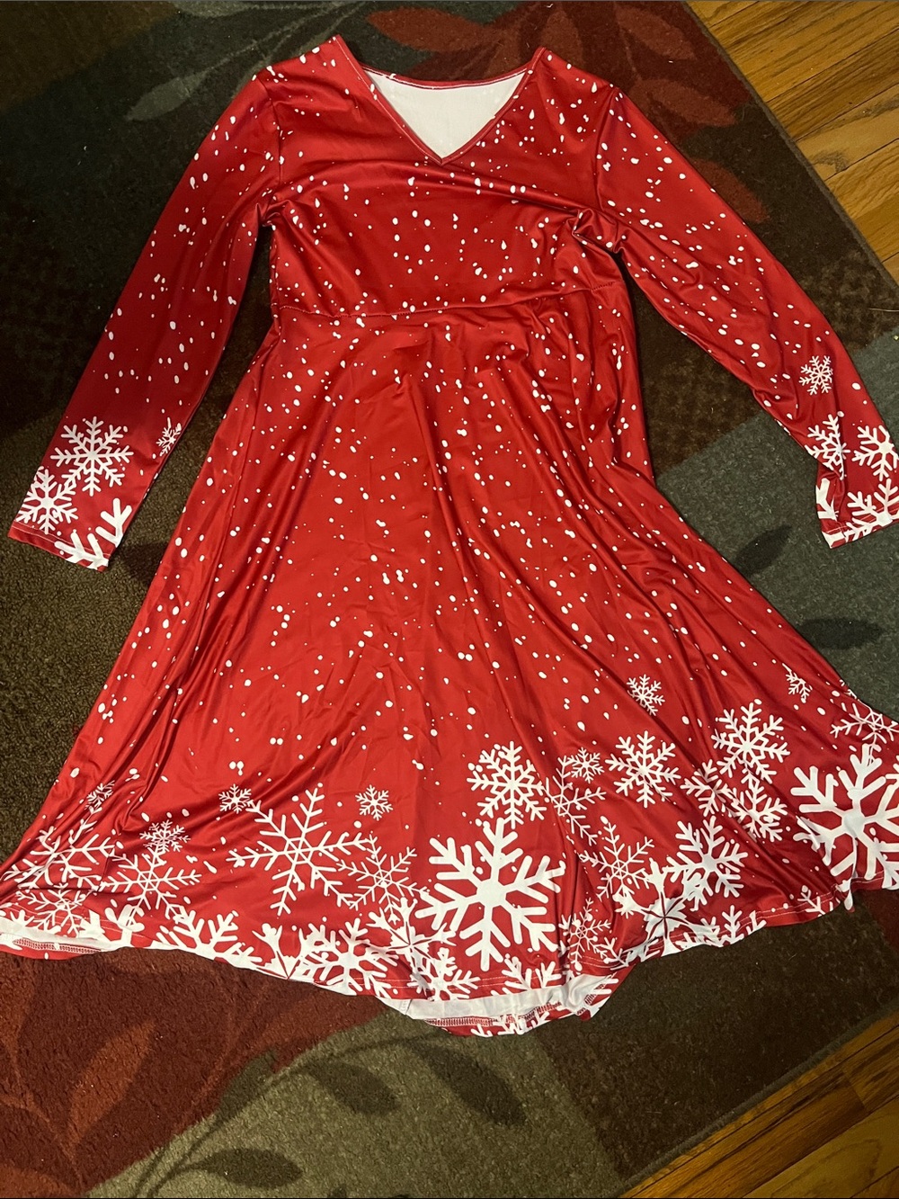 Red Snowflake Holiday Skater Dress